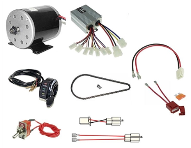 24 Volt 500 Watt Razor Ground Force and Ground Force Drifter Modification Kit with Reverse 