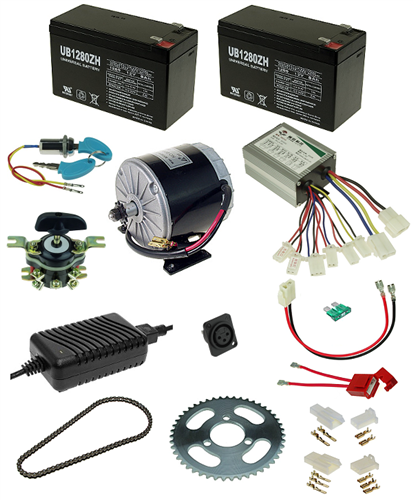 24 Volt 350 Watt Electric Go-Kart Power Kit with Reverse 