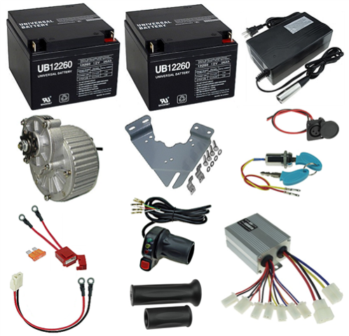 24 Volt 450 Watt Electric Cart, Wagon, or Bike Power Kit 