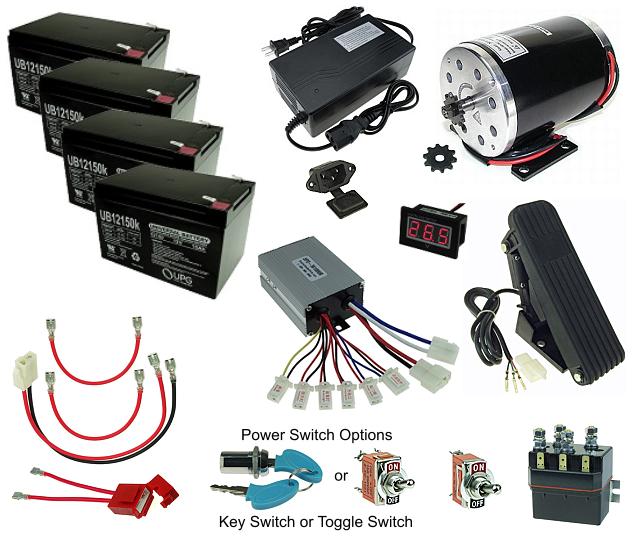 48 Volt 1000 Watt Electric Go Kart Power Kit with Reverse 