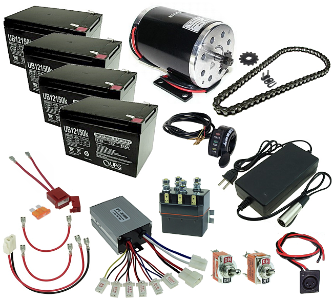 48 Volt 1000 Watt Razor Ground Force and Ground Force Drifter Modification Kit with Reverse 