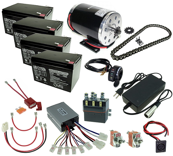 48 Volt 1000 Watt Razor Ground Force and Ground Force Drifter Modification Kit with Reverse 