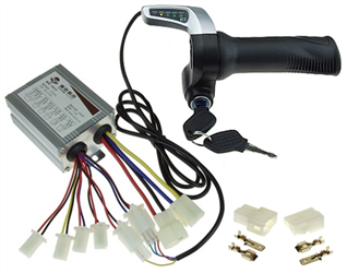 24 Volt 500 Watt Controller and Throttle with Key Switch and Battery Indicator Kit 