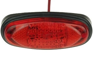 Fender Mount Taillight with 3-1/4" x 1-1/4" Rectangular Lens and 24 Volt Bulb 