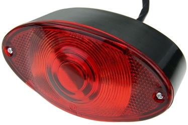 Fender Mount Taillight with Oval Red Lens and Black Body, with 24 Volt 21/5 Watt Bulb 