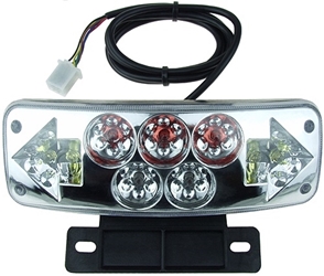 Fender Mount LED Rear Light Assembly with Brake or Tail Light, Turn Signal Lights, and Parking Light for 36V, 48V and 60V Vehicles 