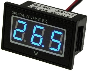 15-120 Volt DC Blue LED Digital Voltmeter 