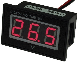 15-120 Volt DC Red LED Digital Voltmeter 