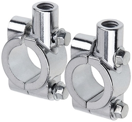 Polished Aluminum Mirror Clamp Set with 10mm Threads 