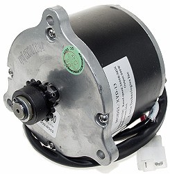 24 Volt 600 Watt 2600RPM Currie Electric Scooter Motor with 15 Tooth Freewheeling Sprocket 