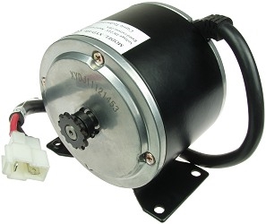 24 Volt 300 Watt 2600 RPM Currie Electric Scooter Motor with 11 Tooth Sprocket 