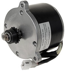 24 Volt 500 Watt 2600 RPM Currie Electric Scooter Motor with 15 Tooth Freewheel Sprocket 