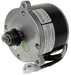 24 Volt 350 Watt 2600 RPM Currie Electric Scooter Motor with 15 Tooth Freewheeling Sprocket 