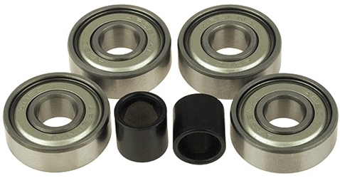 Set of Four 608Z Kick Scooter Wheel Bearings with Two Spacers 