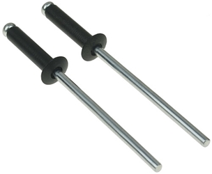 Set of Two 3mm x 10mm Blind Rivets with Black Finish 