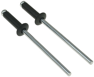 Set of Two 3mm x 8mm Blind Rivets with Black Finish 