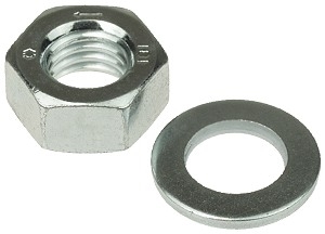 Nut and Washer for 8mm Left Hand Thread Motor Shafts 