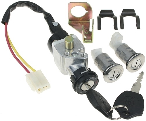 2 Wire 3 Position Key Switch with Handlebar Lock Pin plus Trunk and Seat Lock 