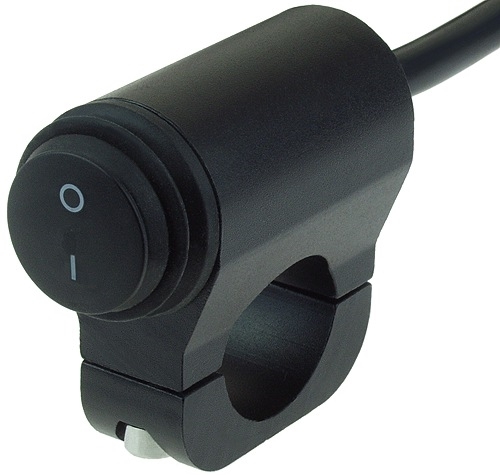 Black Aluminum Handlebar Mount On-Off Switch with 78" Cable 
