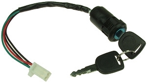 4 Wire Key Switch with Black Plastic Body Includes 2 Keys 