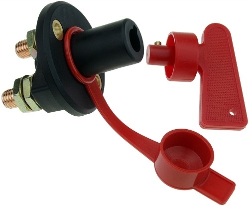 Battery Disconnect Switch with Removable Key and Dust Cover 