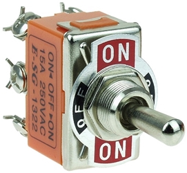 On-Off-On Toggle Switch, DPDT 6-Terminal 