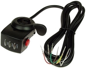 Thumb Throttle with 24 Volt Power Meter and Latching On-Off Switch 