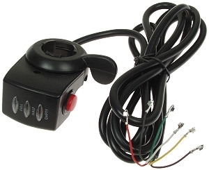 Thumb Throttle with 36 Volt Power Meter and Latching On/Off Switch 