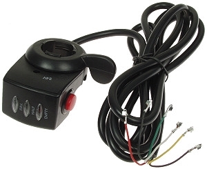 Thumb Throttle with 48 Volt LED Meter and On/Off Switch 