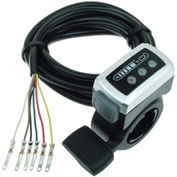 Thumb Throttle with 24 Volt Power Meter and Latching On/Off Switch (THR-142) 