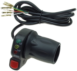 Half Length Twist Throttle with 24 Volt Power Meter and Maintained On/Off Switch 