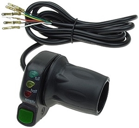 Half Length Twist Throttle with 24 Volt Power Meter and Momentary On/Off Switch 