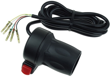 Half Length Twist Throttle with Latching Push-Button Switch 