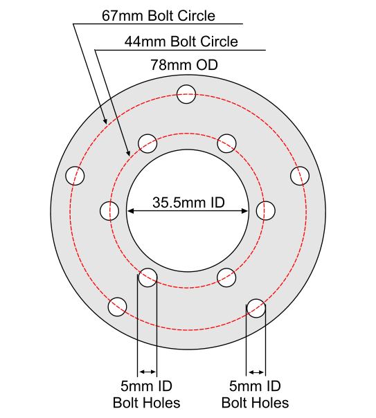 ISO to F5 Sprocket Pattern Adapter #ADAPTER-ISO-F5