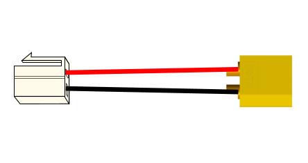 2 Terminal 6.3mm Male Connector to XT60 Female Connector Adapter 