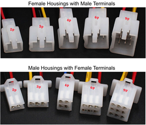 2.8mm White Wire Connector with Pigtail Wires 