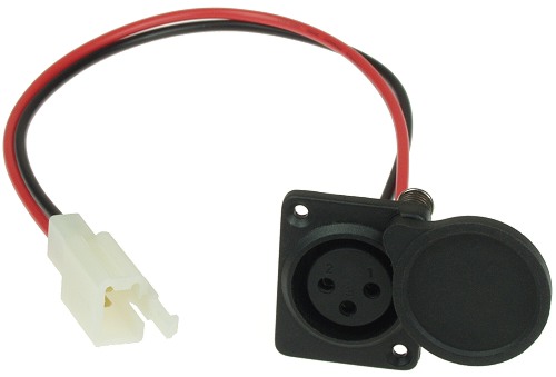 3 Pin Black Nylon XLR Charger Port with Wires and Connector 