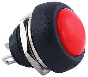 Round Panel Mount Horn Switch with Red Button 