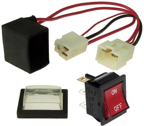 Power Switch with Harness and Switch Cover for Razor; MX350 Version 9-32, MX400 Version 16-32, and Pocket Mod Version 17-44 