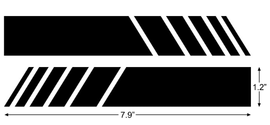 Black Angled Racing Stripe Graphics Stickers 