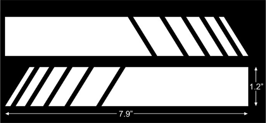 White Angled Racing Stripe Graphics Stickers 