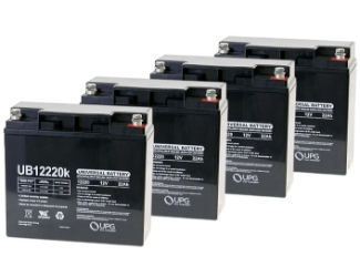 Four Quantity 12 Volt 22Ah Batteries with Bolt Down Terminals and 12 Month Warranty 