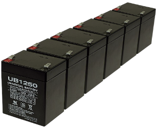 Six Quantity 12 Volt 5 Ah Batteries with 12 Month Warranty (Price Includes $28.70 USPS Priority Mail Flat-Rate Shipping Fee) 