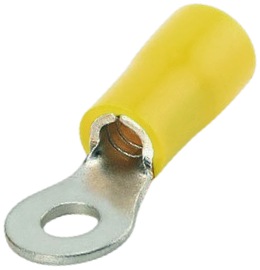 Yellow Insulated #4 Ring Terminal Connector for 12-10 Gauge Wire 