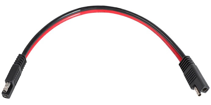 Heavy-Duty 12" Single 2-Prong Connector with 12 Gauge Wire 