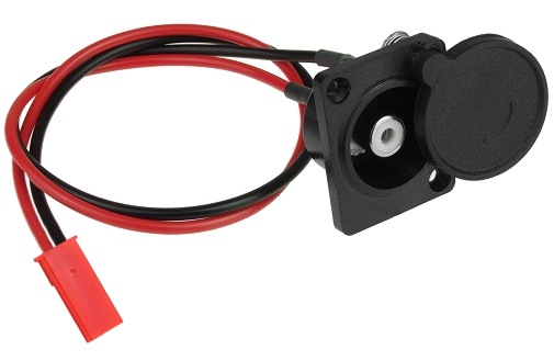 RCA Battery Charger Port with Cover and Red Wiring Connector 