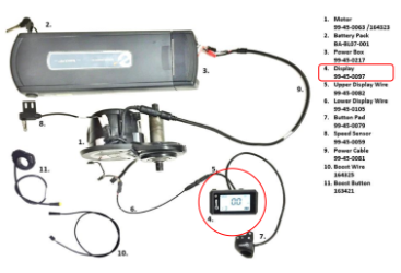 LCD Display for IZIP E3 Go and Vibe+, and Raleigh Tristar and Sprite 