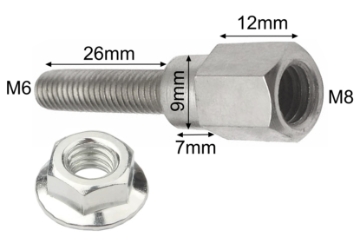 8mm to Long 6mm Mirror Thread Adapter 