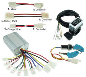 Controller and Thumb Throttle Kit with Reverse and Key Switch for Razor Dirt Quad Beach Cart Conversions 