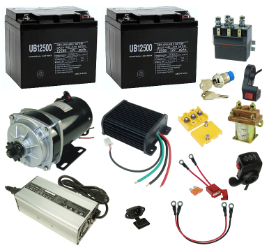 24 Volt 450 Watt Beach Cart/Wagon Kit with Reverse 